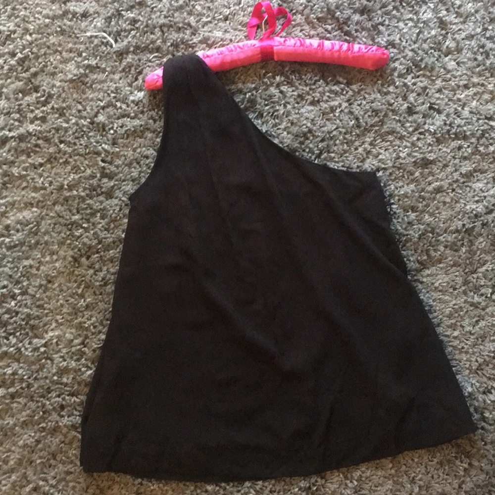 Loft one shoulder black blouse